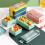 Plastic Bento Box Double Layer Blue 2-Compartment 6