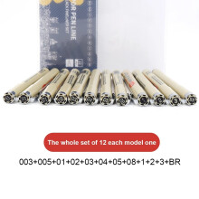 Micron Pigment Liner Pen for Manga Sketching 12 pcs