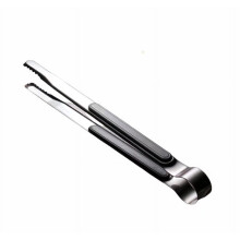 Light Grey Stainless Steel Ice Tongs with Silicone Basting