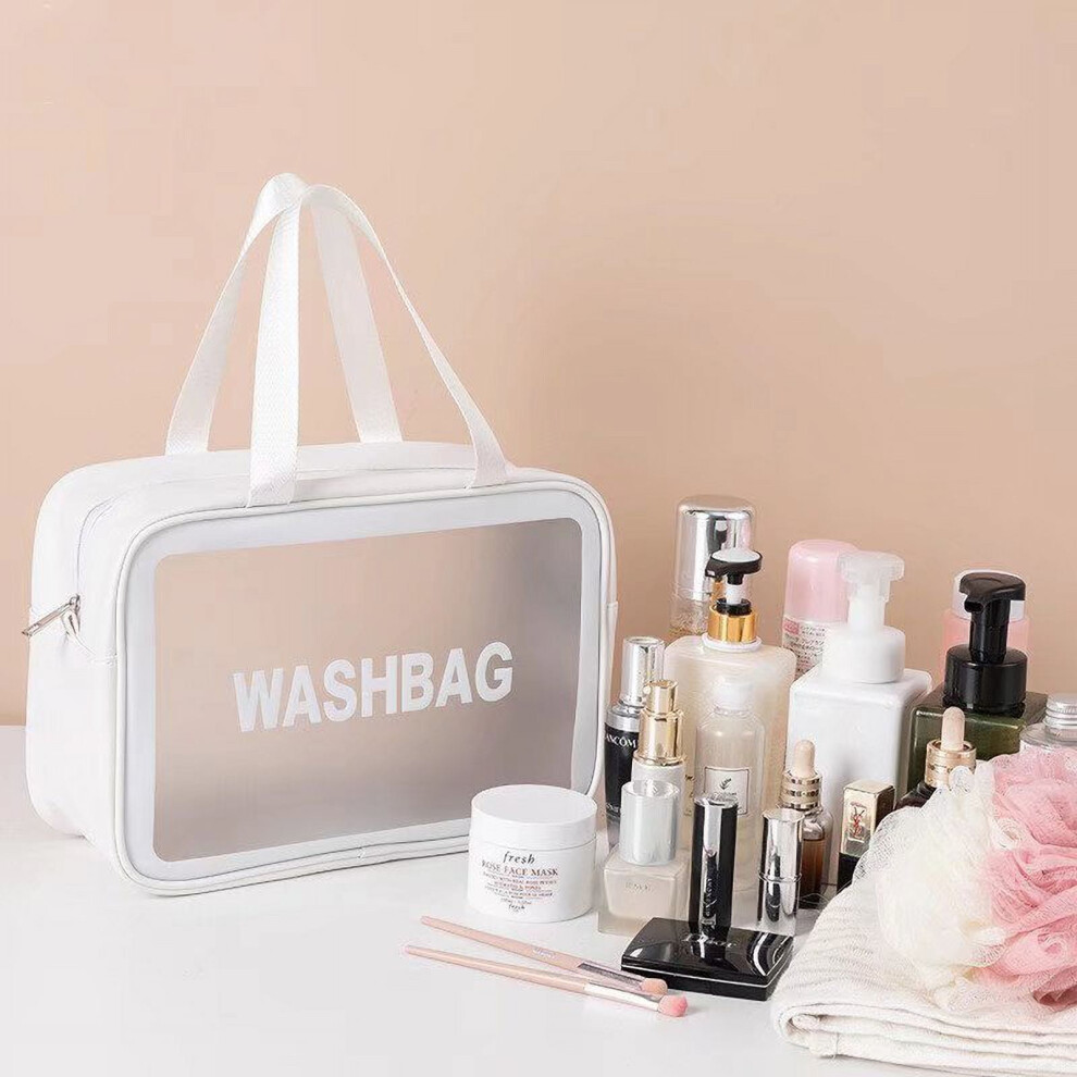 Cosmetic Bag Portable Frosted Transparent L