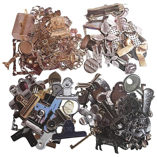 Vintage scrapbogsartikler karton udstansninger 120 stk.