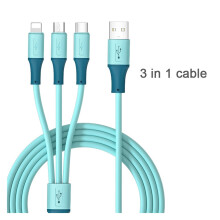 3in1 monikäyttöinen latauskaapeli nestemäinen silikoni yleiskäyttöinen useita portteja laitteiden USB-latausjohto, kannettava