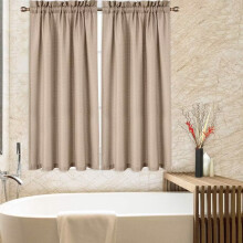 Short Waffle Weave Tier Curtains Taupe 30x45 in 2 Panels