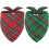 Dog Christmas Bandana Plaid Triangle 2 Pack Green 1