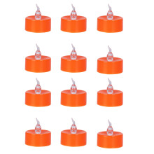 Orange LED Tea Lights Halloween Decoration 12 Pack