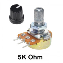 Potenziometri a variazione lineare, 3 pin, 5 kOhm, confezione da 5