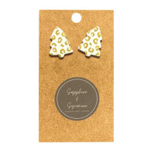 HAZUUNN Women's Christmas Tree Stud Earrings Acrylic 1 Pair