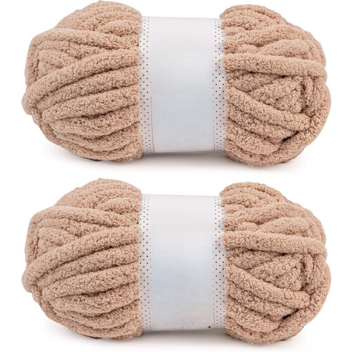 Chenille Yarn for Crocheting and Knitting, Bulky Soft