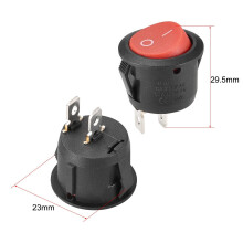 SPDT-keinukytkin punainen pyöreä 2 kpl 12V DC 125V/250V AC