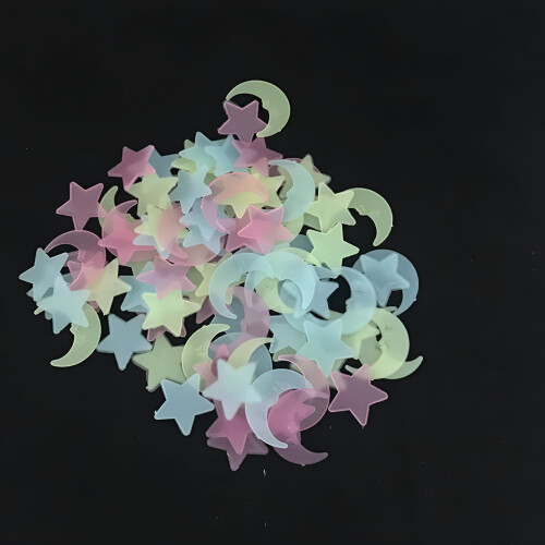 Stickers muraux Lingouzi phosphorescents étoiles et lune 100