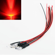 LED røde pærer rund top klar 10 stk.