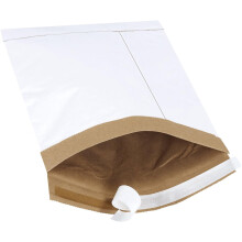 White self-seal padded mailers 7.25 x 12 inches case of 25