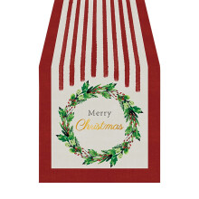 Linen Christmas table flag for indoor outdoor decor
