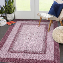 Haperlare bathroom rug pink braided print 5'x7'