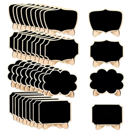 Wood Mini Chalkboard with Easel Support 40 pcs 4 styles