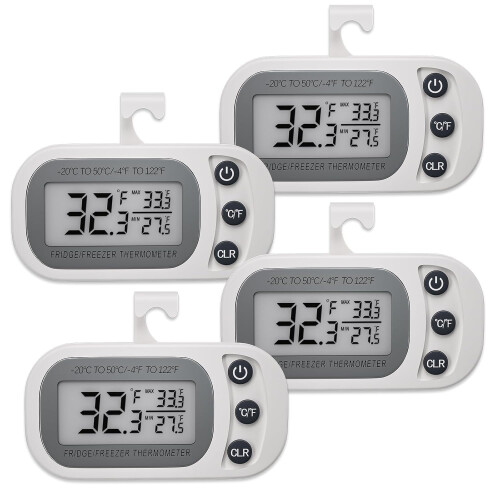 Digital Refrigerator Thermometer Black 2 Pack