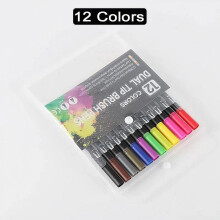 Watercolour Felt Tip Pens Fine Tip Brush Markers 12 Colors