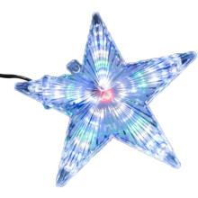 Étoile lumineuse pour sapin de Noël avec 31 LED, décoration de fête, ornement d'intérieur et d'extérieur, bleue