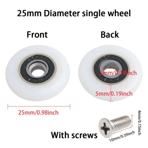 Shower Door Roller Wheels 19/23/25mm 8 pcs 2