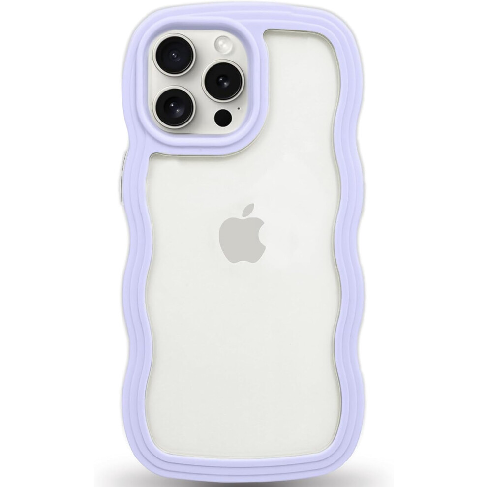 Iphone 15 Pro Max Case Wavy Edge Clear Tpu Bumper White 9107258793843