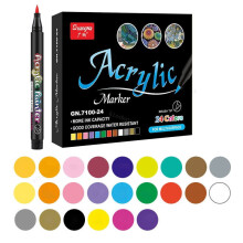 Acrylic Paint Brush Pen Soft Tip 24 Colors