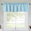 Kitchen Curtain Valance Waffle Weave Blue 60x15 in 1 Panel 1