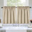 Kitchen Tier Curtains Waffle Texture Light Filtering Taupe 1