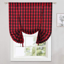 Haperlare buffalo check tie-up curtain light filtering red