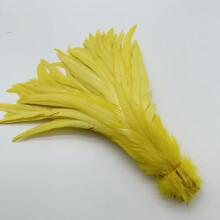 Rooster Tail Feathers Natural Beige Yellow 50 pcs