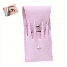 Stainless Steel Tweezers Set for Eyebrow Shaping 4 Pcs