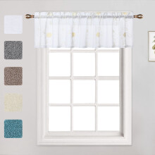 Haperlare floral embroidered sheer valance curtain beige 1