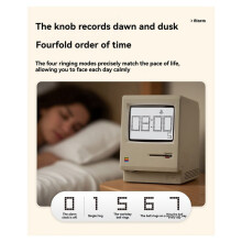 2X New Maclock Retro Clock Creativity Alarm Clock Student Specific Wake Artifact Desktop Decor Computer Keyboard