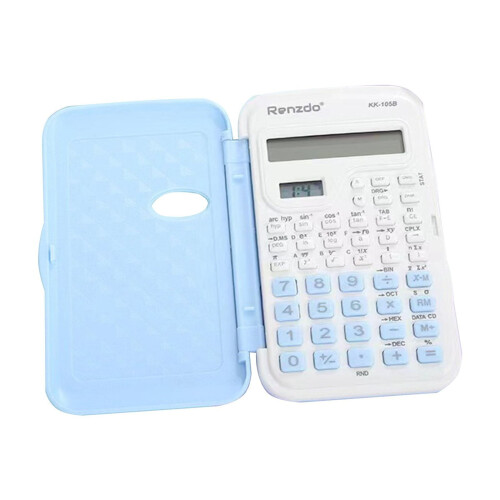 Mini portable calculator with color flip and time display
