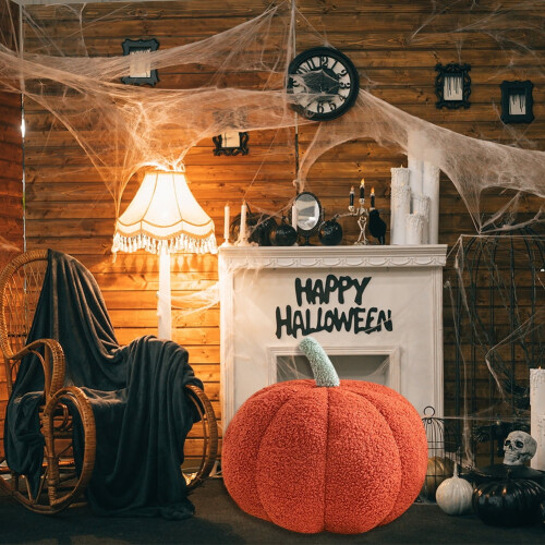Pumpkin Throw Pillow 3D Halloween Decor Red 20cm 2