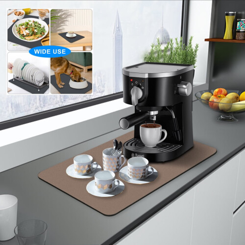 Coffee Mat Waterproof Rubber Backed 16x24 Inch