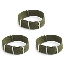 3X Watch Strap Band Military Army Nylon Canvas Divers G10 Mens Colour:Army Green Width:18mm