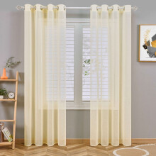 JeashCHAT sheer curtain panel beige 39"W x 98"L
