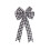 Christmas plaid ribbon bow black white 1 piece 1