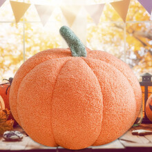 Pumpkin Throw Pillow 3D Shaped Halloween Decor Orange 20cm