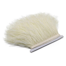 Ostrich feather trim ribbon black white beige 1 m