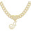 Gold-plated J initial pendant necklace with Cuban link chain 1