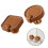 SUNFEX brown leather drawer pulls round 5 pack 4