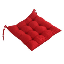 JeashCHAT seat cushion red non-slip square with ties