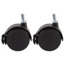 2X Furniture Swivel Locking Caster 8mm Screw Stem 2-inch Dia Wheel Black