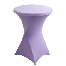 Purple polyester stretch round tablecloth 60110cm