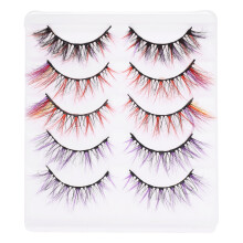 Hekezhi colored faux eyelashes for women 5 pairs