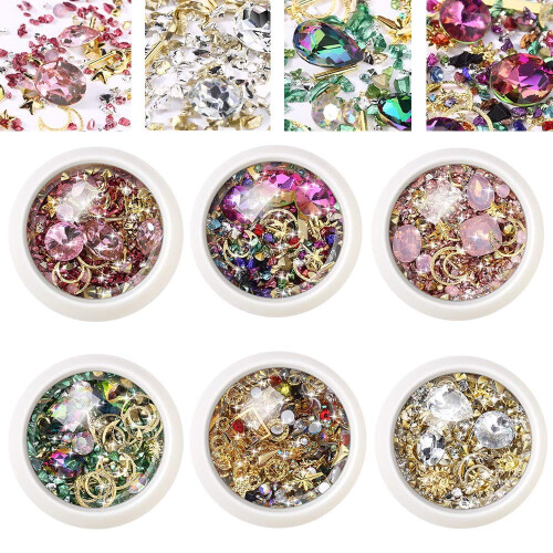 Nail Art Rhinestones Mixed Assortment 6 Boxes