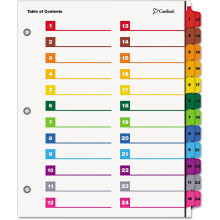 Printable Table of Contents Dividers 52-Tab 11 x 8.5 in