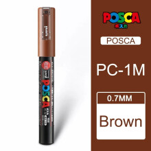 1 st. tuschpenna POSCA PC-1M POP-affisch vattenbaserad reklam-/graffitimarkeringspenna 0,7 NID karaktär ljus och färgglad brun