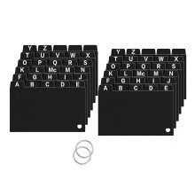 Black Index Card Dividers 3x5 Alphabetical Tabs 62 Pieces